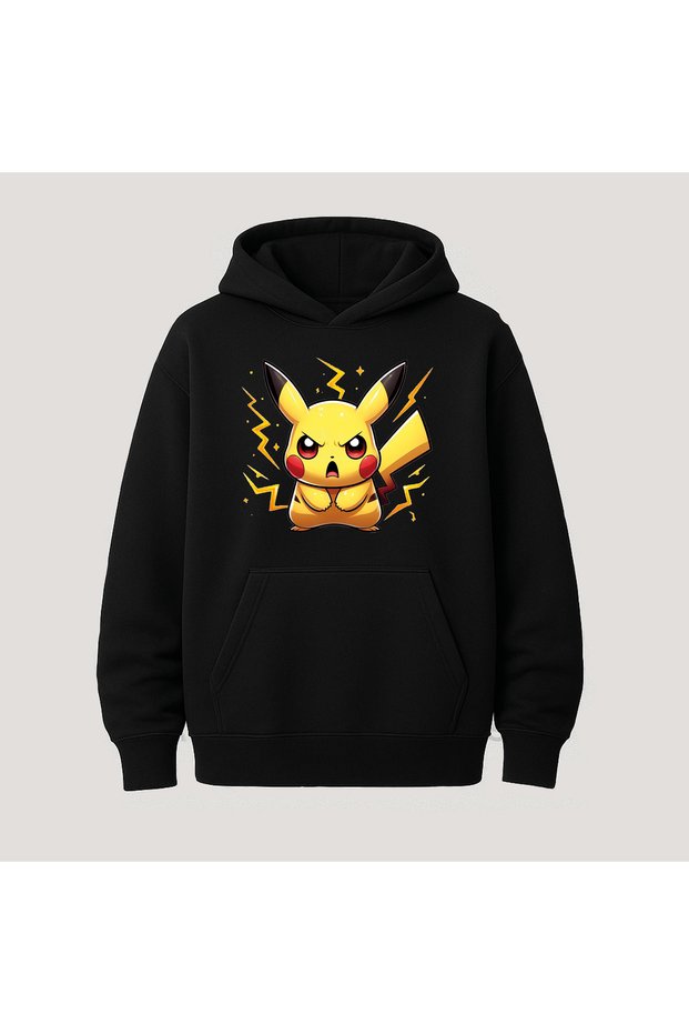 Pokemon Printed Kangaroo Pocket Cotton Hooded Long Sleeve Hoodie Sweatshirt