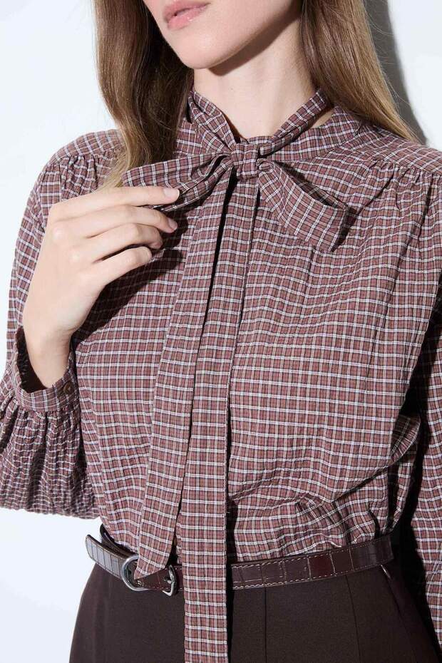 Regular Fit Kareli Flanel Uzun Kollu Tunik G1495AX25WN - 4