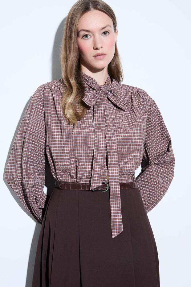 Regular Fit Kareli Flanel Uzun Kollu Tunik G1495AX25WN - 1