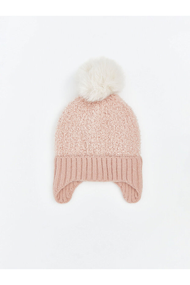 Baby Girl Beret with Pompom Detail (W5)