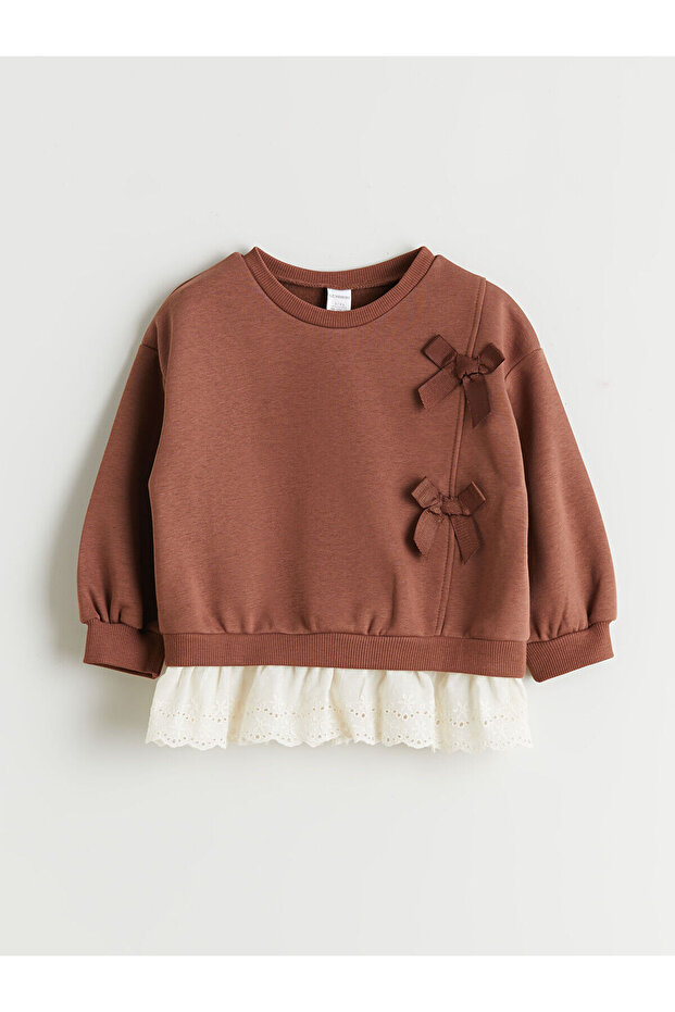 Crew Neck Baby Girl Sweatshirt
