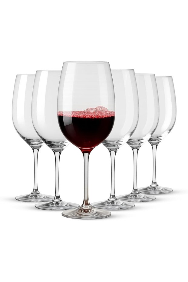Wine Glass Set of 6, Crystal Red Wine Glasses 350ml/11.8 oz, All-purpose Wine Glasses Set