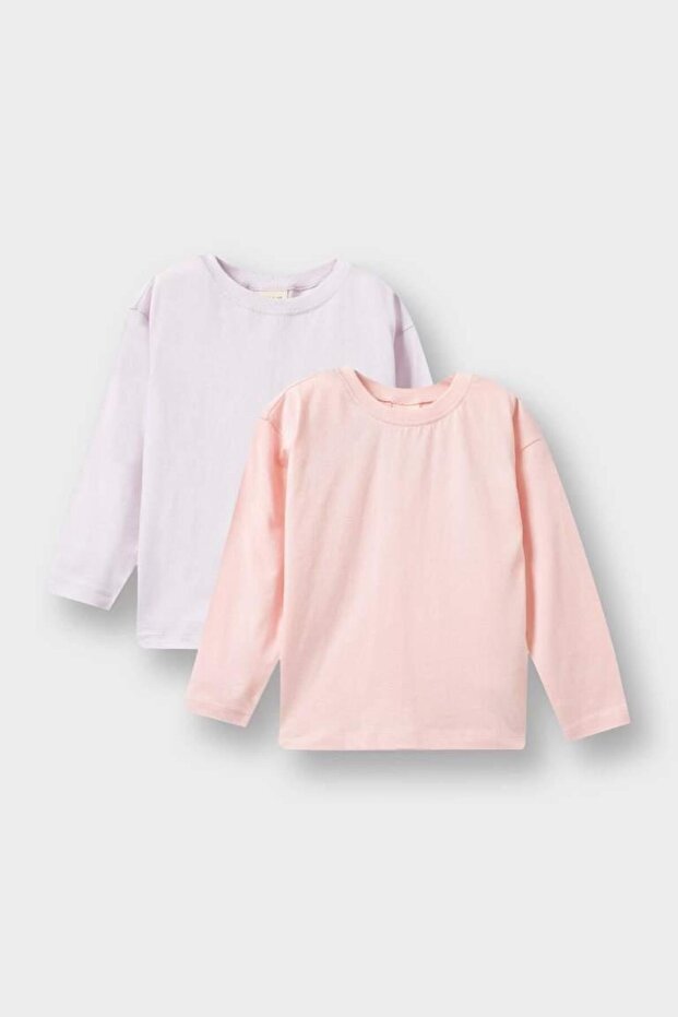 Baby Girl Crew Neck 2-Pack Long Sleeve T-Shirts (25 Au)