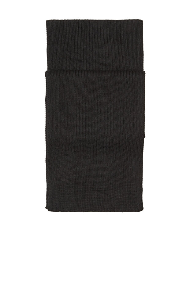 Siyah Erkek Örme Atkı - 1