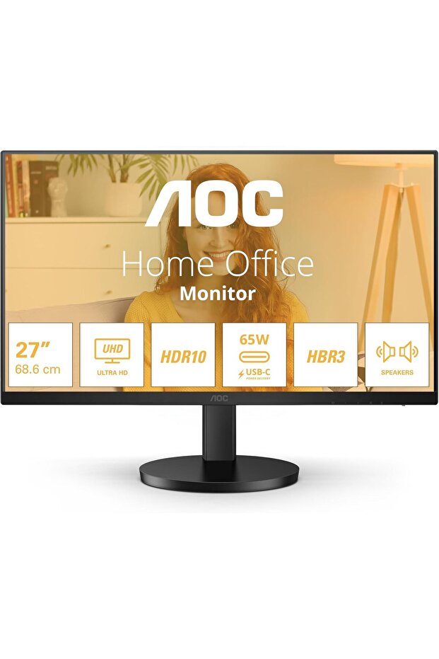 Monitor IPS, 4K, UHD, 60Hz, 4ms, HDR10, Boxe HDMI, USB, Negru - 1