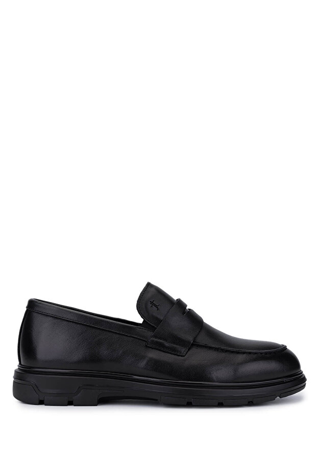 Men's Genuine Leather Black Loafer Shoes