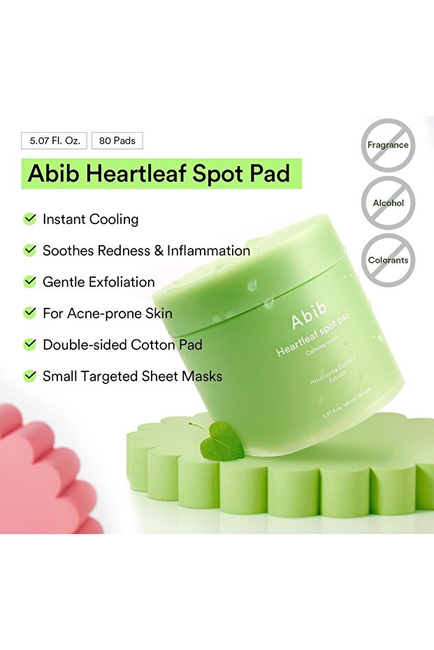 وسادة Heartleaf Spot Pad Calming Touch 80 Pads I Toner Pad للوجه، منعشة ومرطبة، مضادة للاحمرار - 2