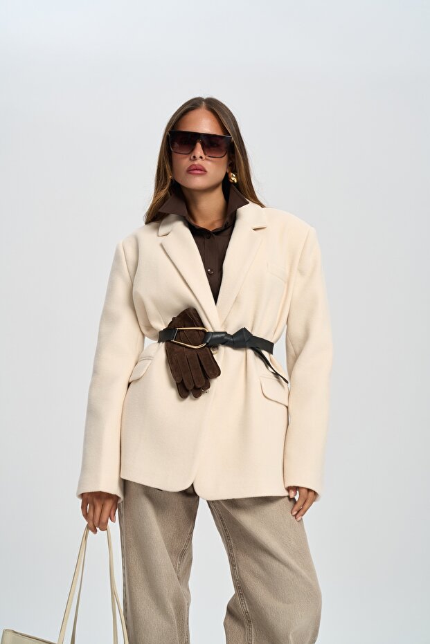 Howell Ecru Blazer Jacket - 2