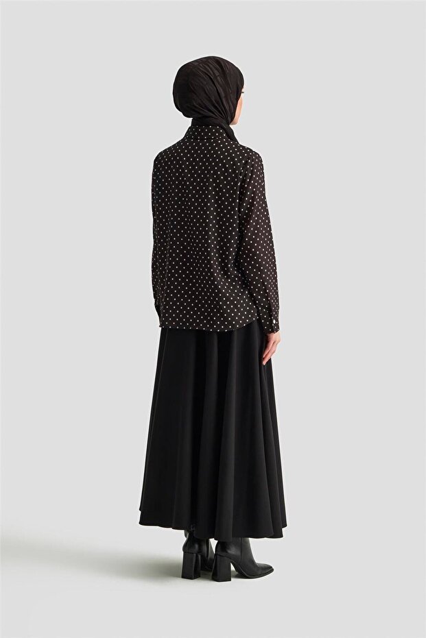 Puantiyeli Gömlek 25KD1008 Siyah - 5