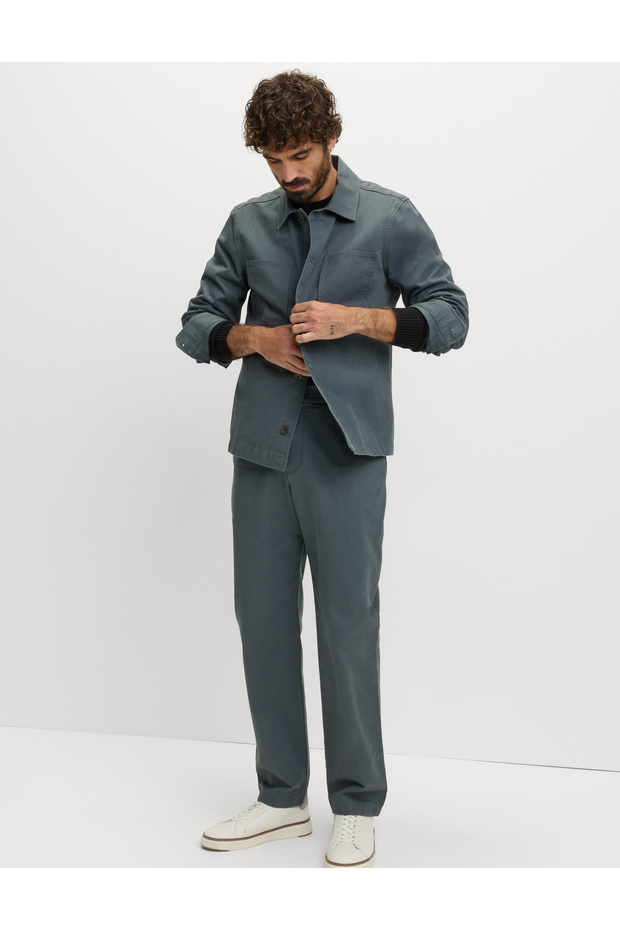 Pure Cotton Herringbone Pantolon - 4