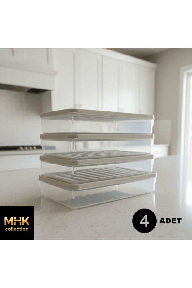 صندوق تخزين مستطيل بغطاء بلاستيكي - 3