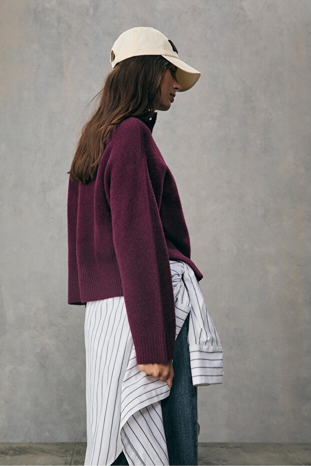 Düğmeli Örgü Kazak - 5