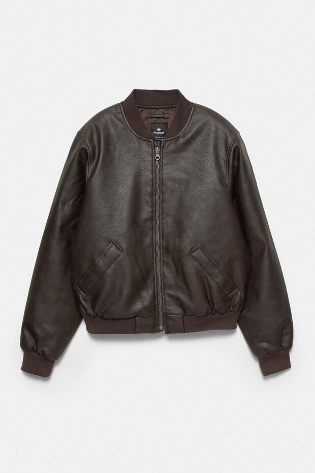 Suni Deri Bomber Ceket - 7