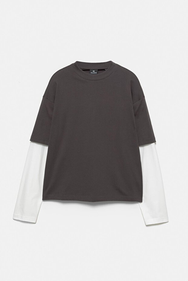 Çift katlı uzun kollu tişört - 6