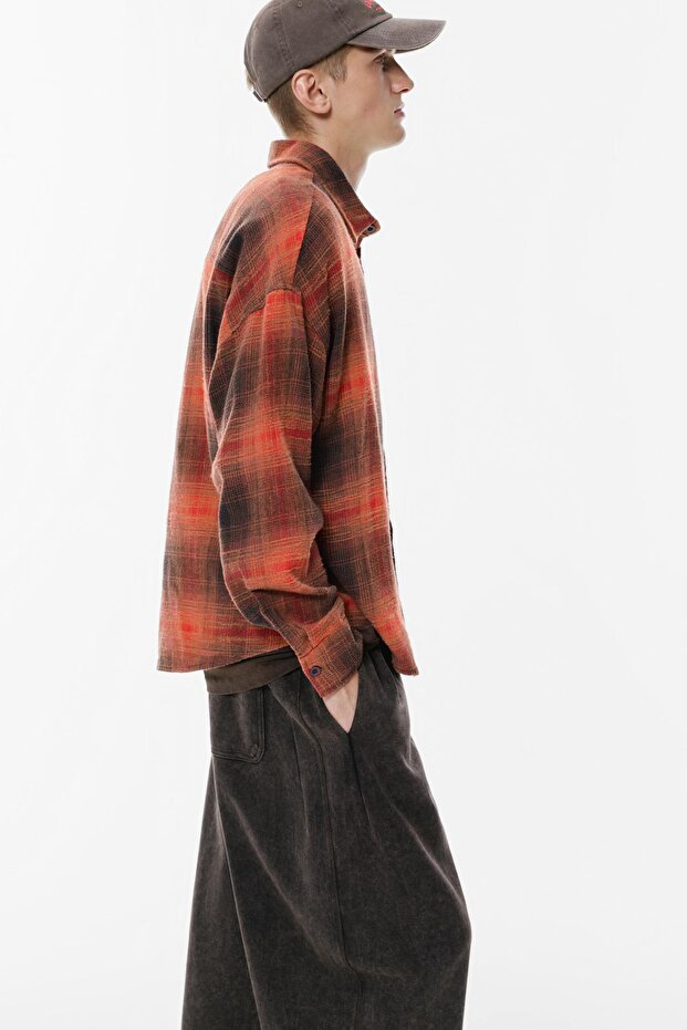 Uzun Kollu Kareli Gömlek - 4