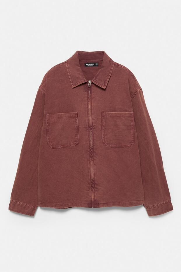 Fermuarlı Cepli Gömlek - 7