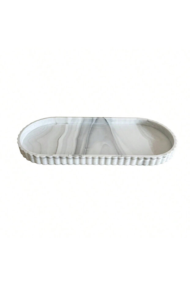 Marble pattern small Bathroom Vanity Storage Tray Countertop Soap Scented Candles Small Plants Tray
