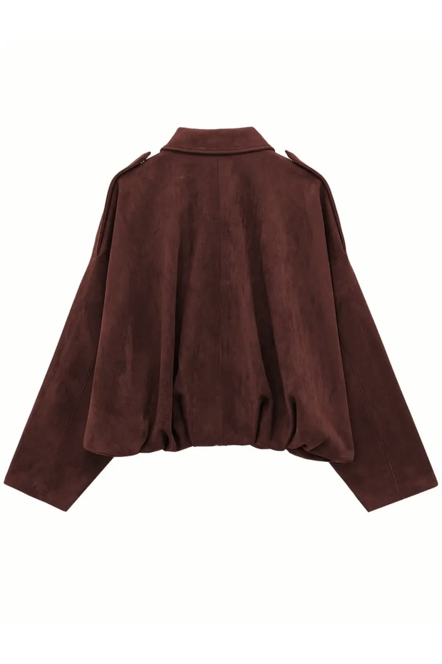 Oversize Bomber Süet Ceket - 6