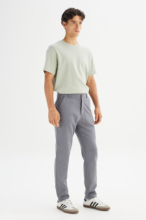Erkek LM0400001 Örme Chino Pantolon / Gray STD - 4