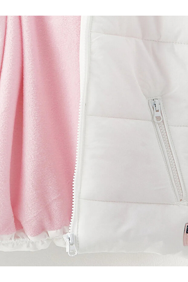 SOUTHBLUE Ekru Kapüşonlu Basic Kız Çocuk Şişme Mont - 4