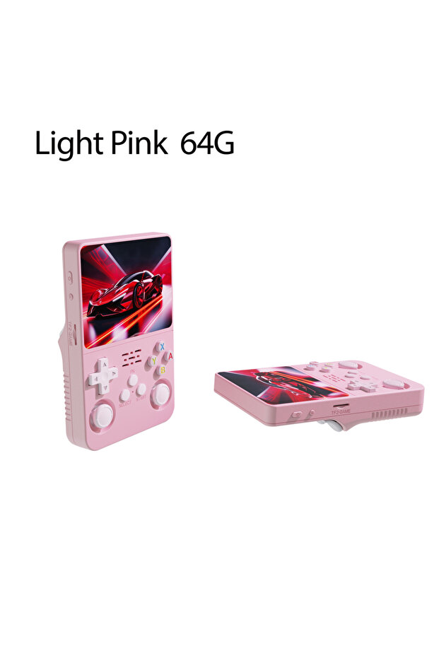 Light Pink 64G R36S Retro Handheld Video Game Console ARKOS System 3.5 Inch IPS Screen Classic Porta