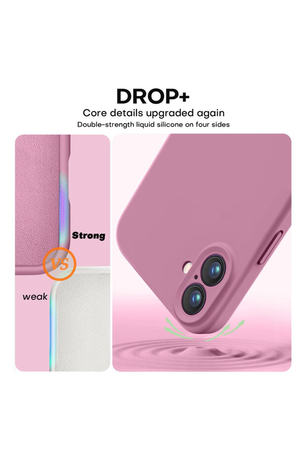 VelvetFlex Silicone Microfiber Protective Case for Apple iPhone 16 Plus, Purple - 4