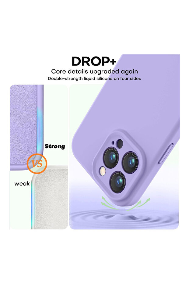 VelvetFlex Silicone Microfiber Protective Case for Apple iPhone 16 Pro, Lavender - 5