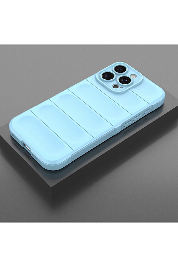 Husa Buffer cu Microfibra pentru Apple iPhone 16 Pro, Flexible TPU, Albastru - 4
