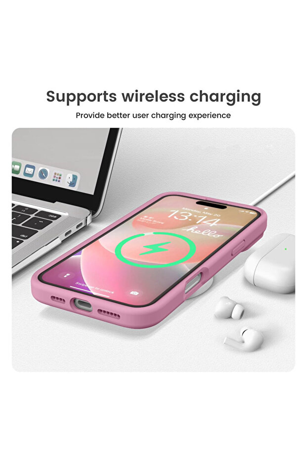 VelvetFlex Silicone Microfiber Protective Case for Apple iPhone 16 Plus, Purple - 5