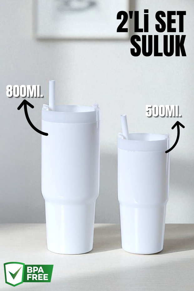 Set of 2 Colorful Water Bottles, 500ml. And 800 Ml. - 1