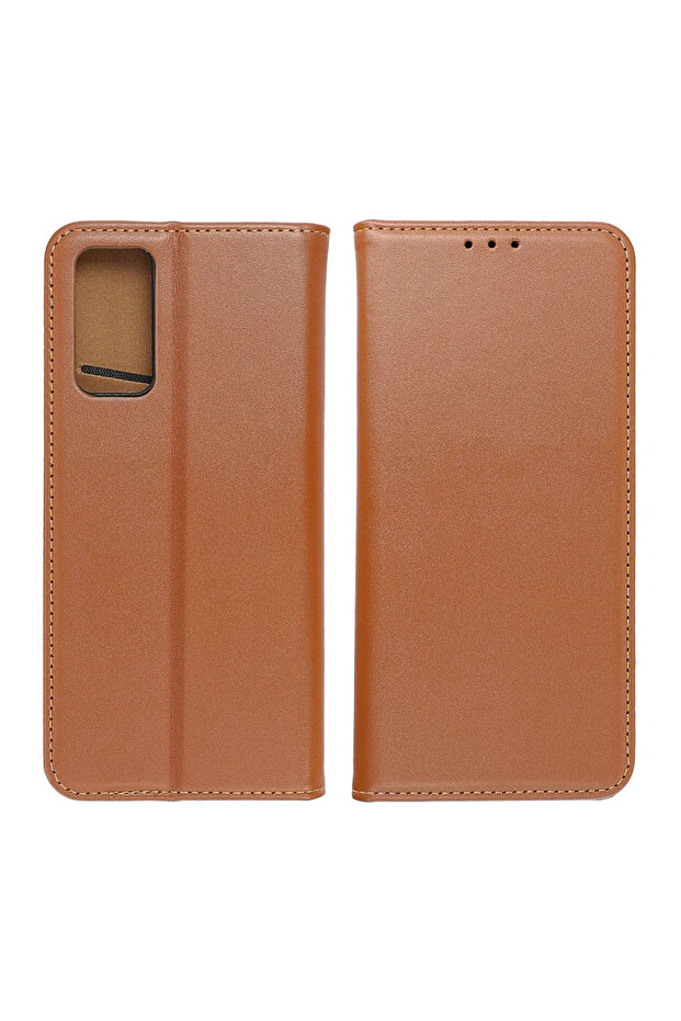 Genuine Leather Flip Case for Xiaomi Redmi Note 12S, Stand Function, Brown - 5