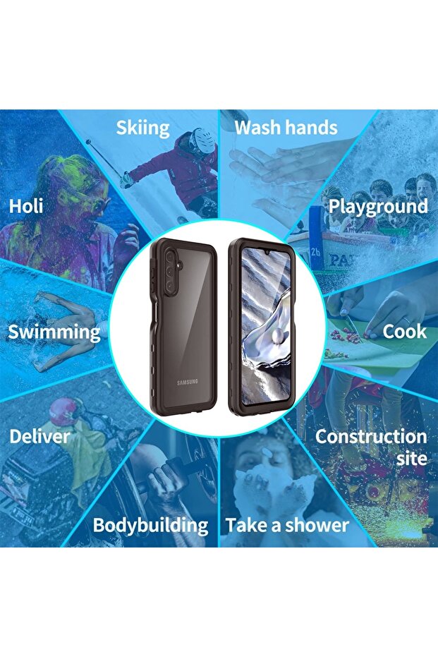 Underwater Protective Case for iPhone 15 Plus, Waterproof, Black - 6