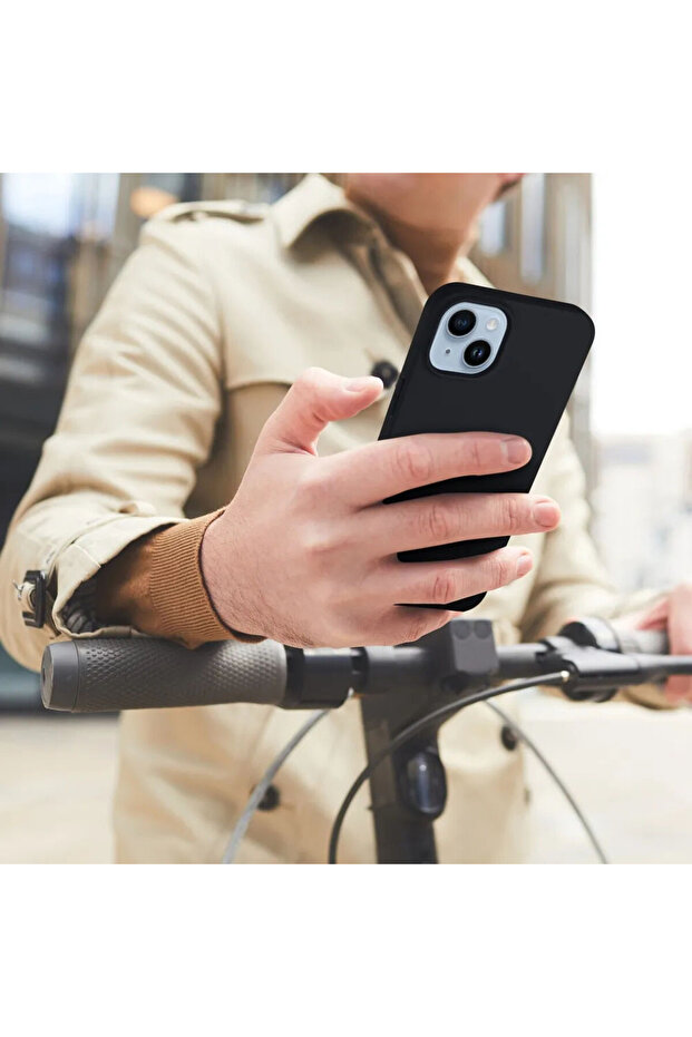 Silicone Case for Apple iPhone 15 Plus, Soft Feeling, Camera Protection, Black - 6