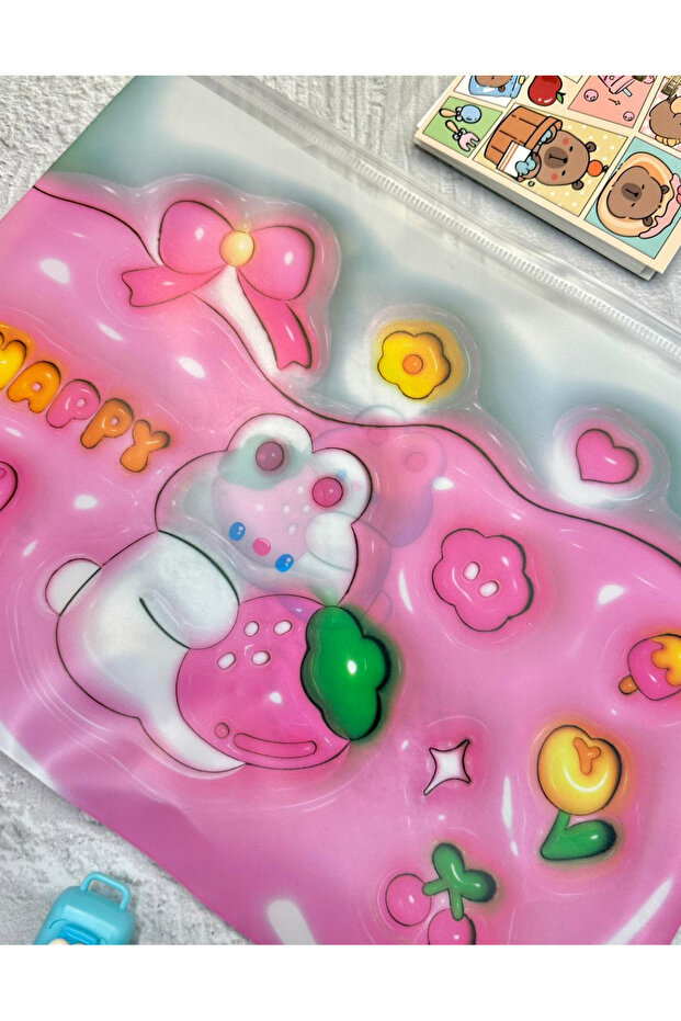 Rabbit Transparent Single Compartment A4 Zipper File Folder / Document File/Organizer Folder - 7