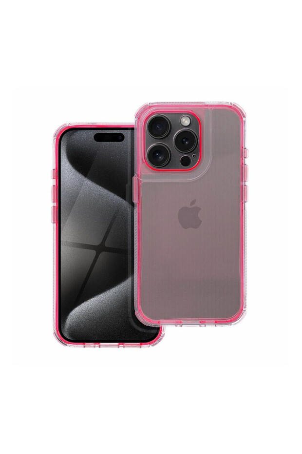 ArrayEX Clear case for Apple iPhone 16 Pro Max, AntiShock, Clear/Pink - 1