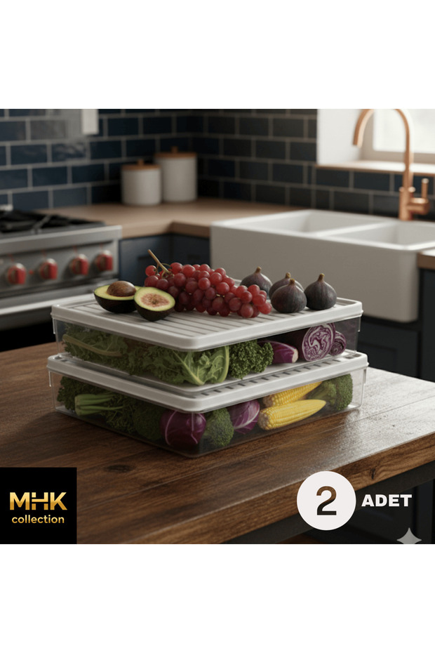 مجموعة حاويات تخزين كبيرة الحجم مع أغطية - سعة 2.8 لتر - 1