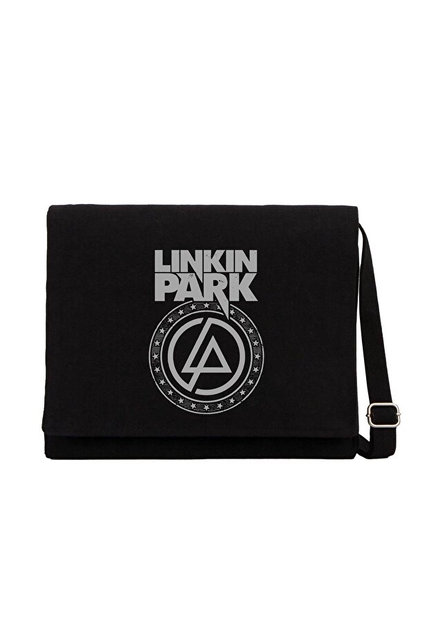 Linkin Park Logo and Star Black Canvas Messenger Bag