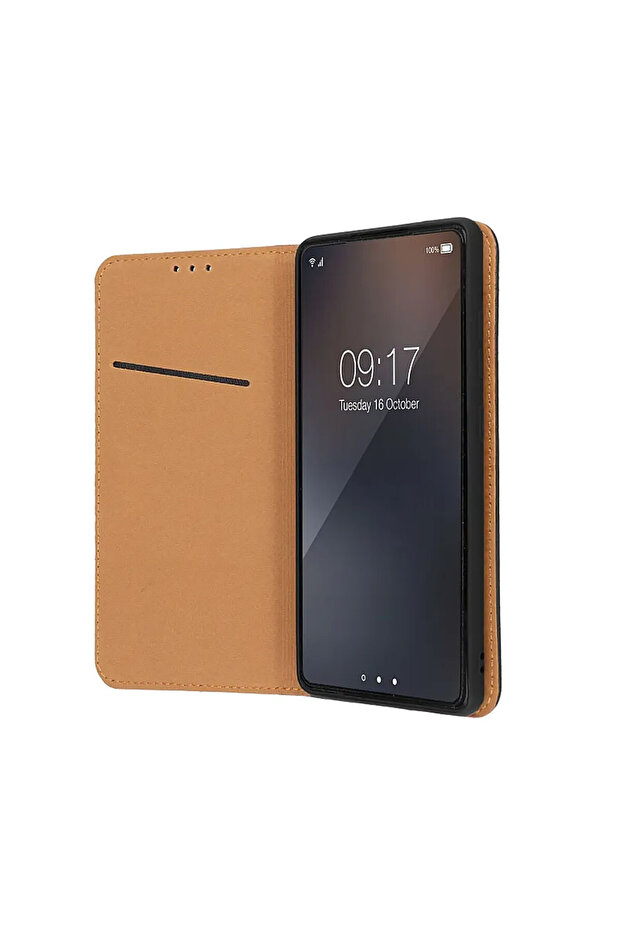 Genuine Leather Flip Case for Samsung Galaxy A25, Stand Function, Black - 2