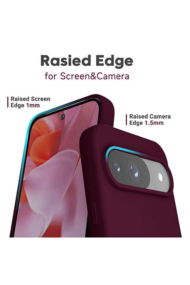 Smooth Silicone Microfiber Protective Case for Google Pixel 10 Pro, Burgundy - 5