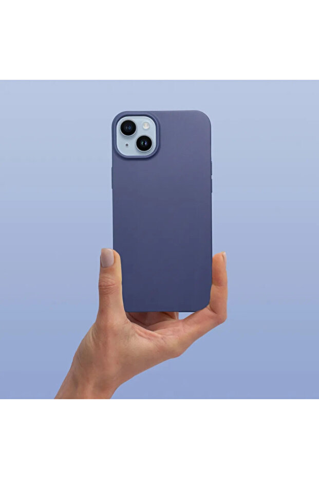 Silicone Case for Apple iPhone 15, Soft Feeling, Camera Protection, Blue - 6