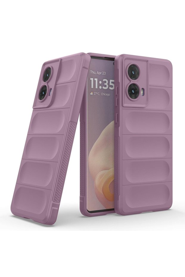Buffer Case with Microfiber for Motorola Moto G85, Flexible TPU, Purple