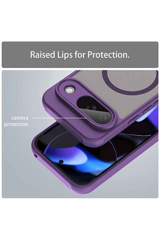 IcyAura Protective Case for Google Pixel 10, Shockproof, MagSafe Function, Purple - 2