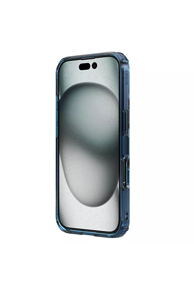 AntiShock Case for Apple iPhone 16, Magnetic Function, Transparent/Blue - 4
