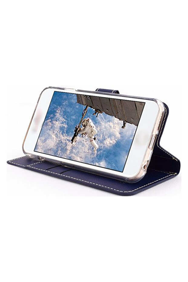 Handmade Flip Case for Apple iPhone 13 Pro Max, Stand Function, Wallet, Blue - 6