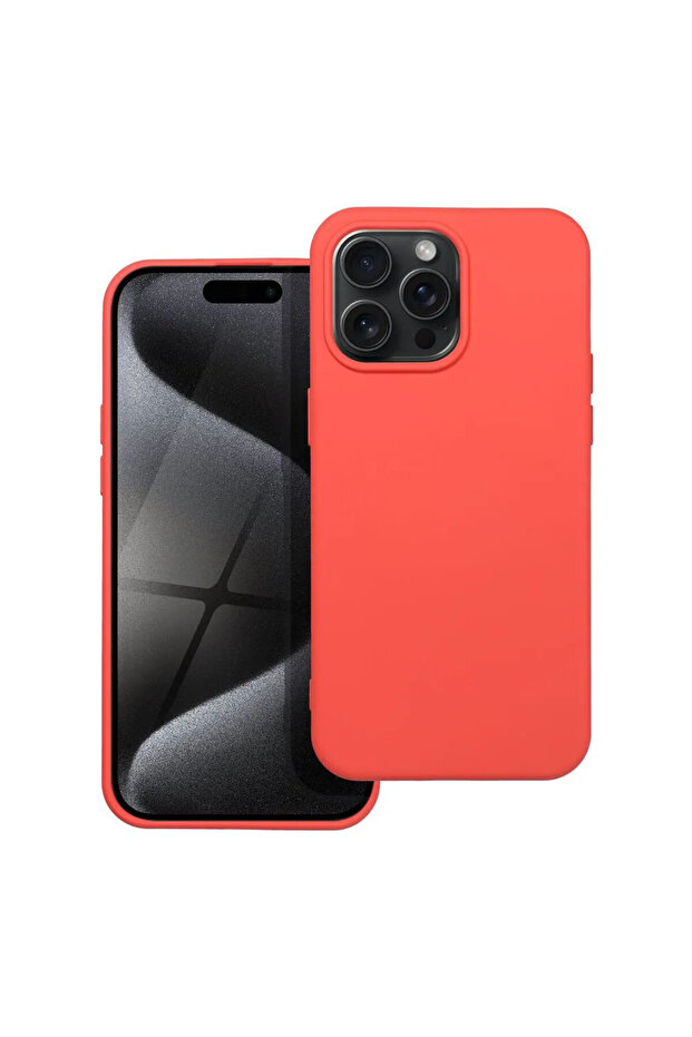 Case for Apple iPhone 16 Pro, Silicone, Microfiber, Peach - 1