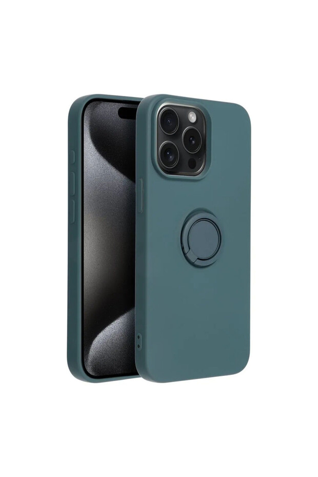 Case for Apple iPhone 16 Plus, Microfiber Interior, Ring Holder, Camera Protection, Green - 3