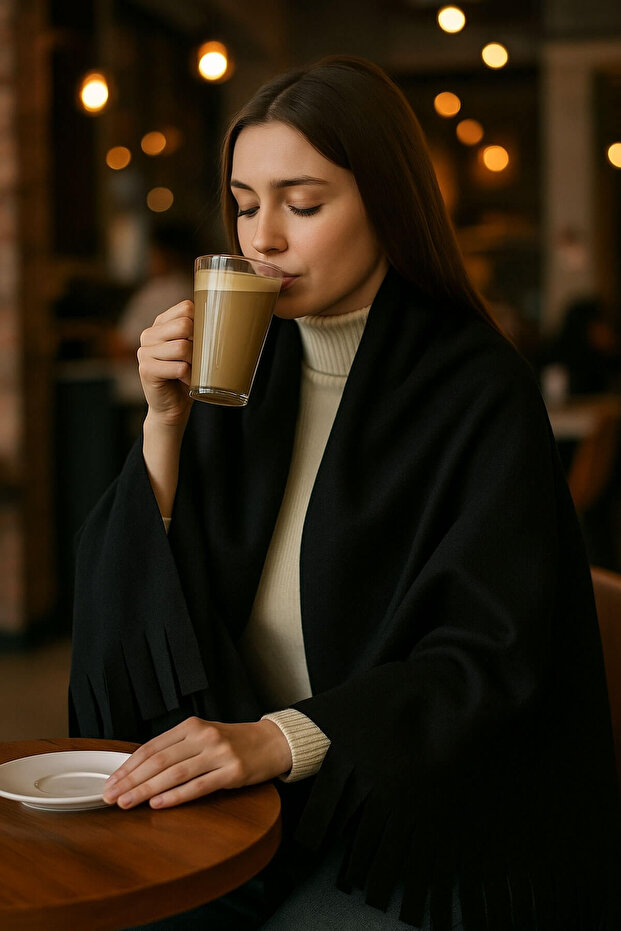 Uniszex gyapjú vállkendő 70X180 cm téli meleg kendő Elegantwarm - 5