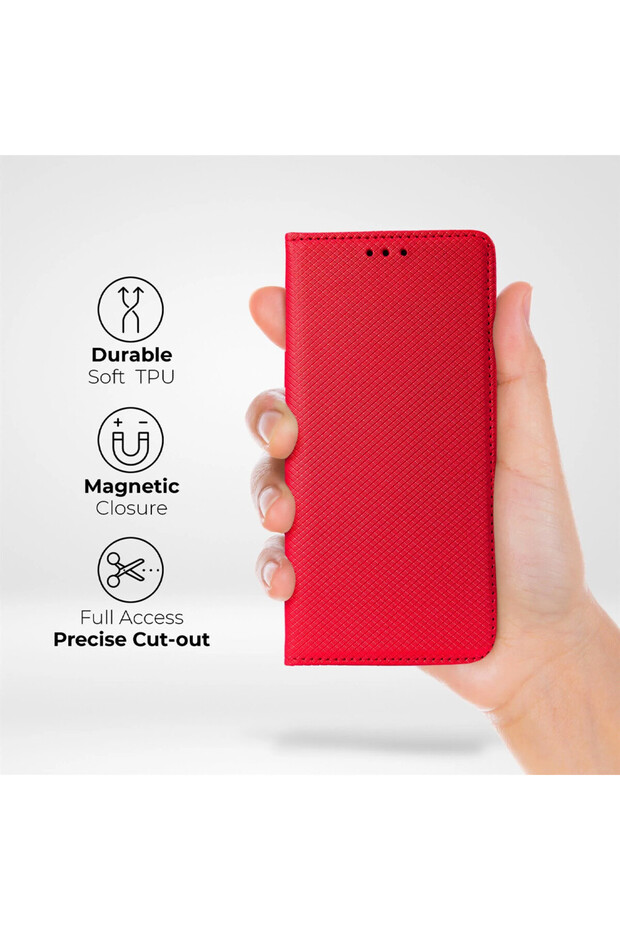 Flip Case for Honor X8b, Texture Design, Red - 2