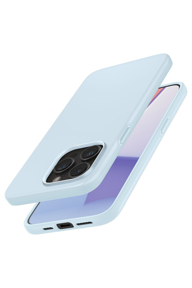 Thin Fit Case for iPhone 15 Pro, Thermoplastic Polyurethane, Elegant Texture, Blue - 6