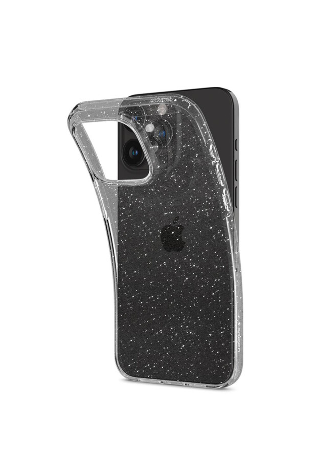 Protective case for iPhone 15 Pro, Silicone TPU, Slim Case, Optim Solution, Crystal Glitter - 6